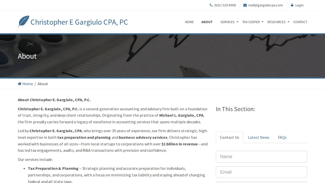 Christopher E Gargiulo CPA PC page