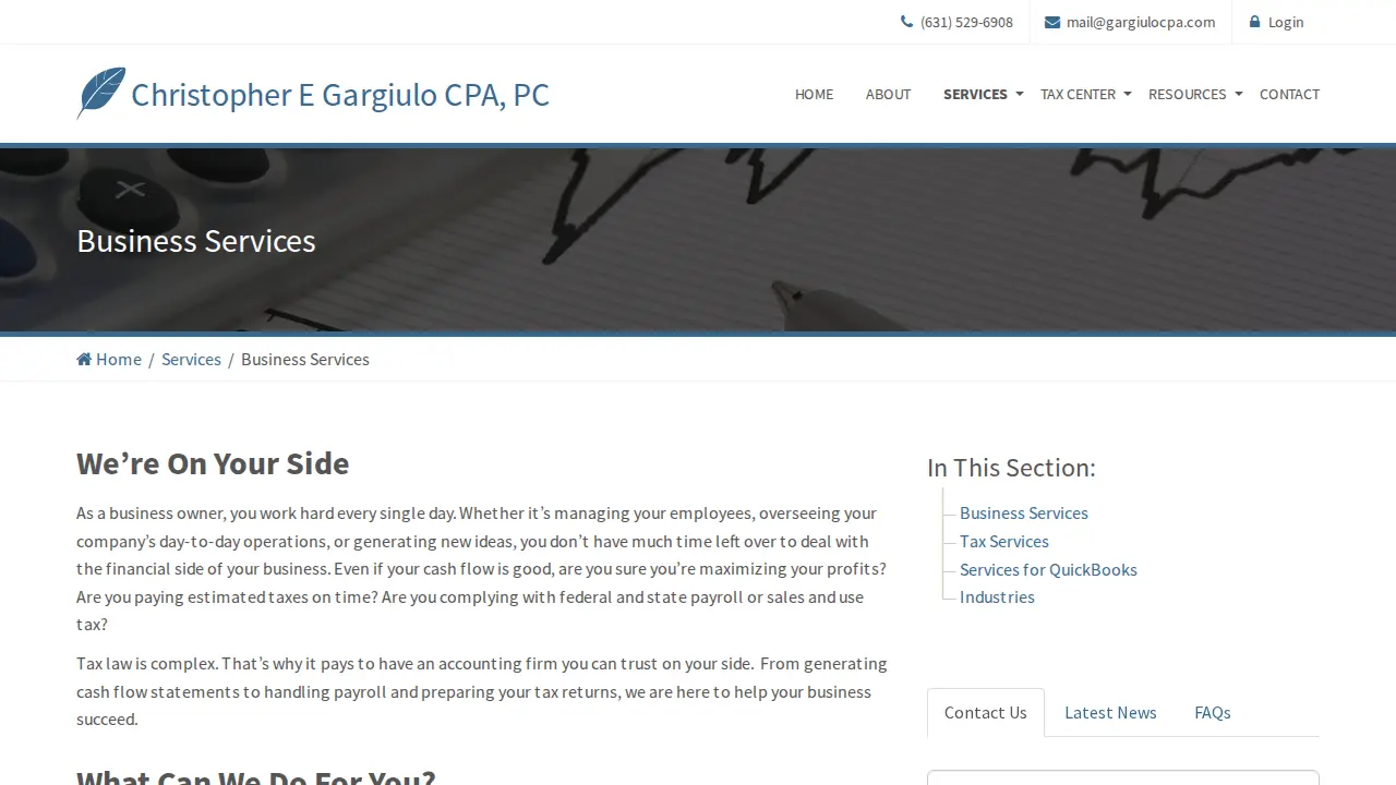 Christopher E Gargiulo CPA PC page