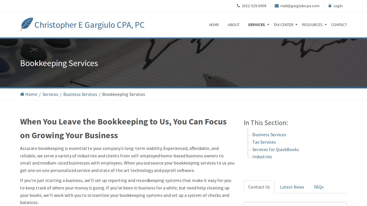 Christopher E Gargiulo CPA PC page