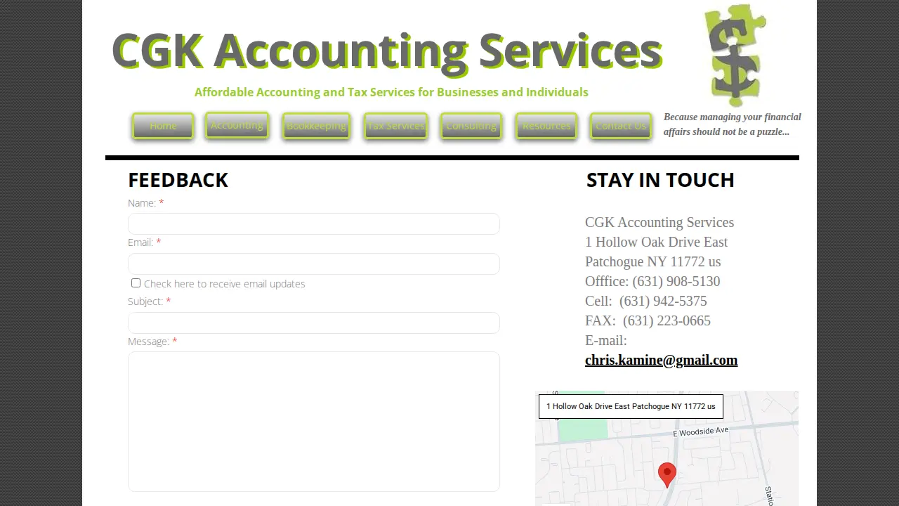 CGK Accounting Services page