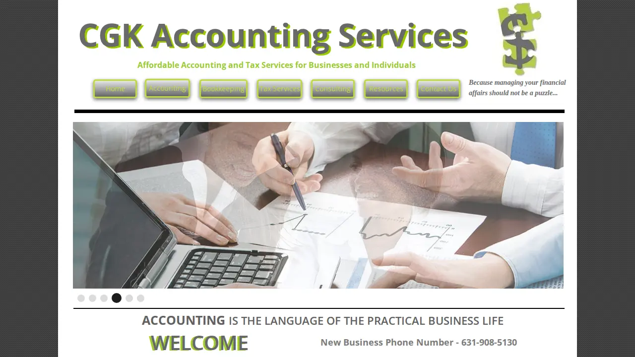 CGK Accounting Services page