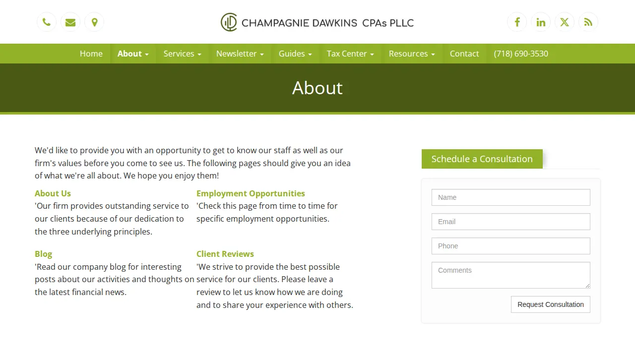 Champagnie Dawkins CPA's PLLC page