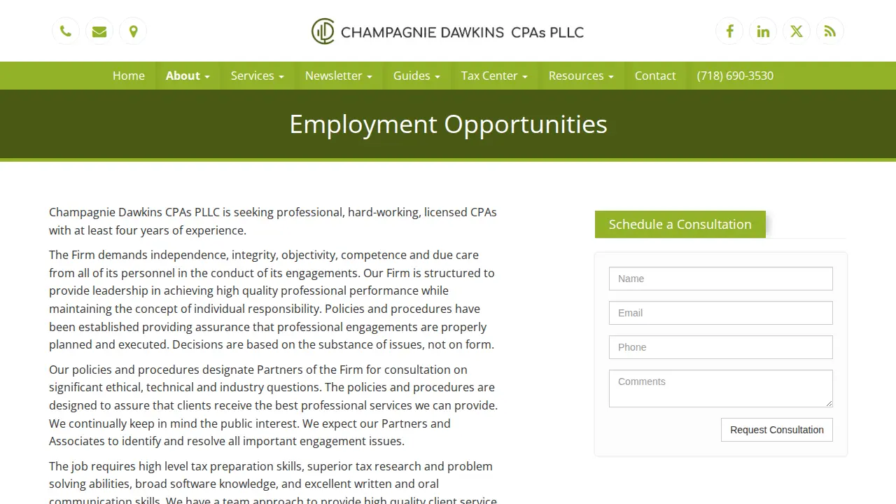 Champagnie Dawkins CPA's PLLC page