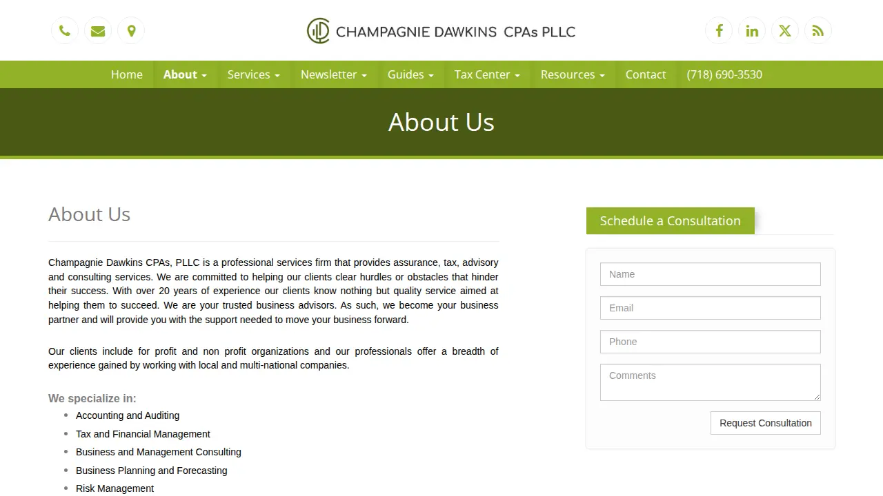 Champagnie Dawkins CPA's PLLC page