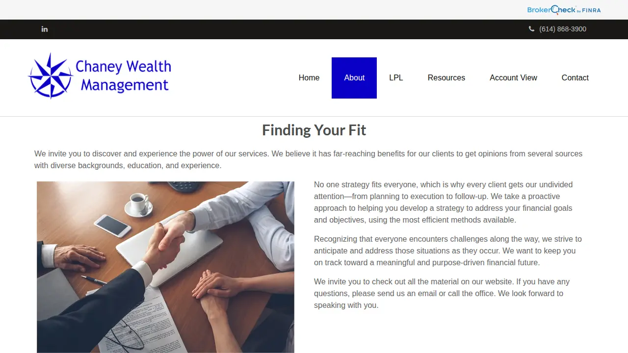 Chaney Wealth Management page
