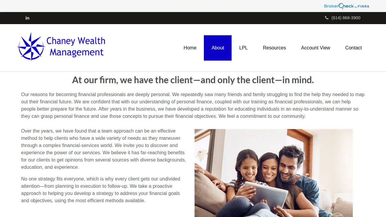 Chaney Wealth Management page