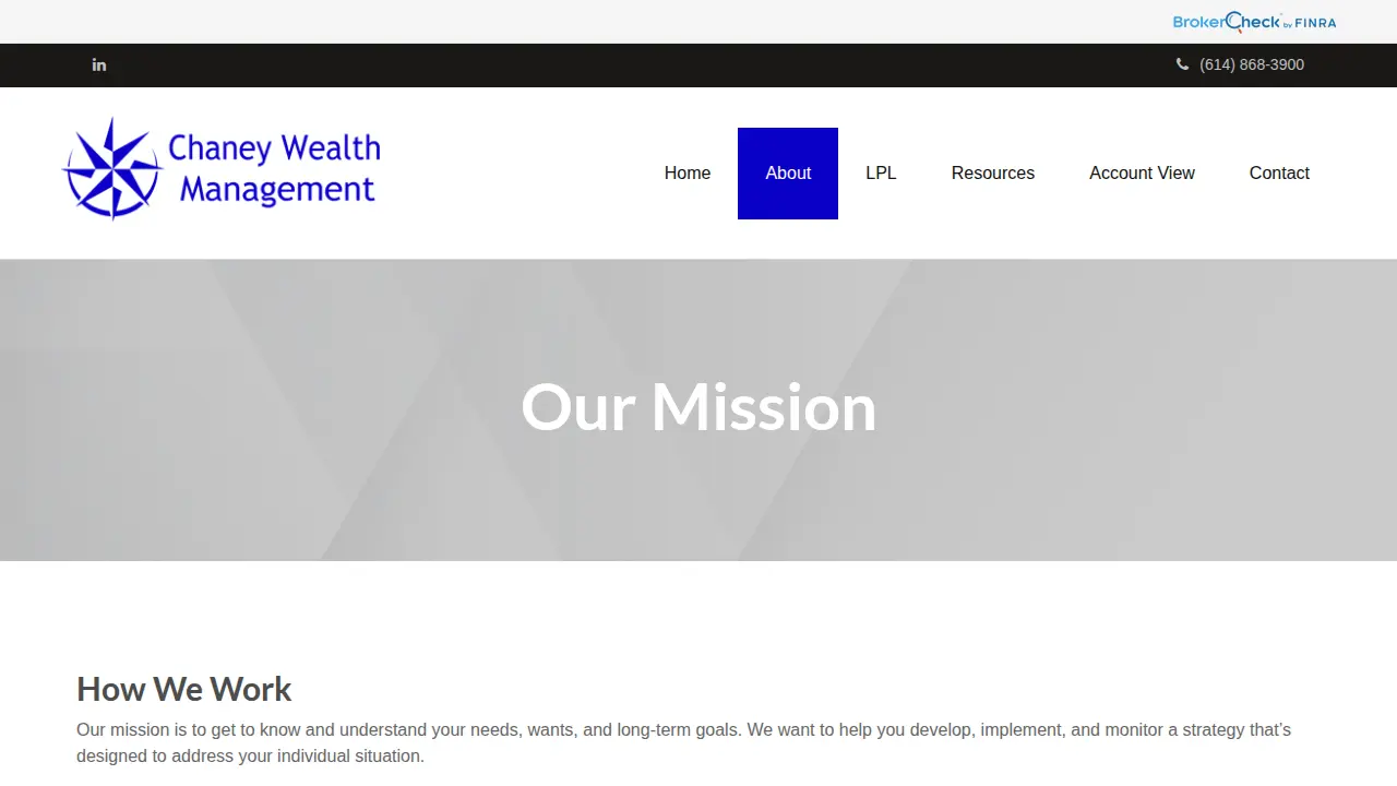 Chaney Wealth Management page