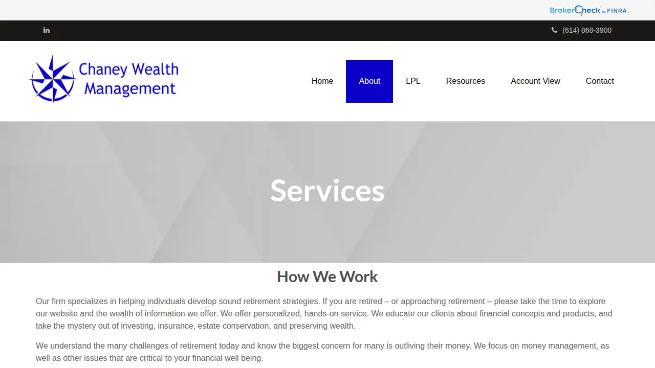 Chaney Wealth Management page