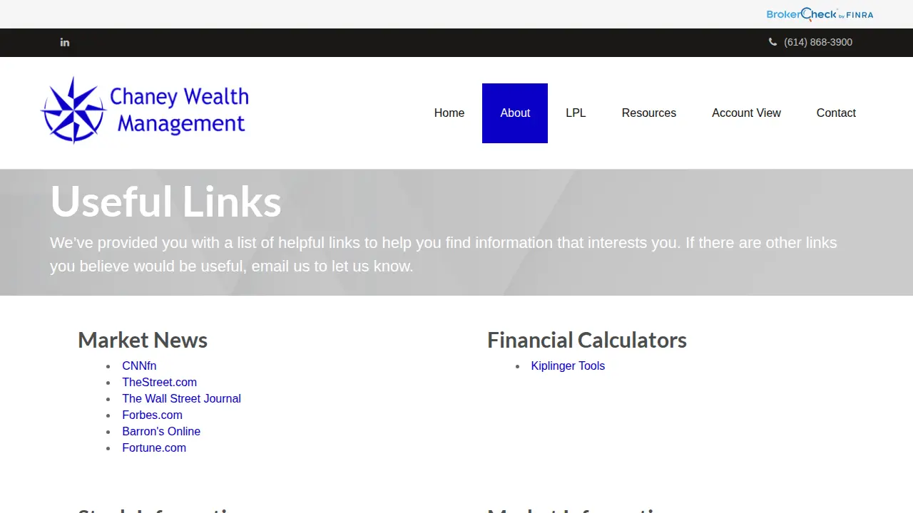 Chaney Wealth Management page