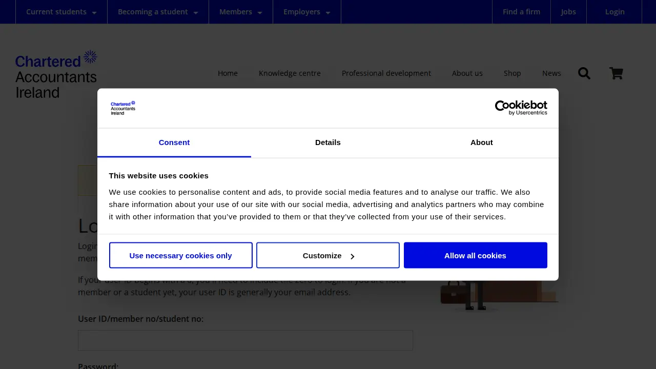 Chartered Accountants Ireland page