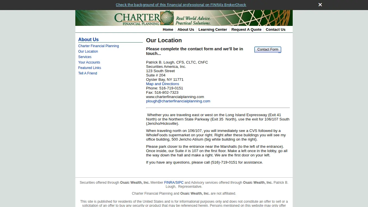 charter financial planning