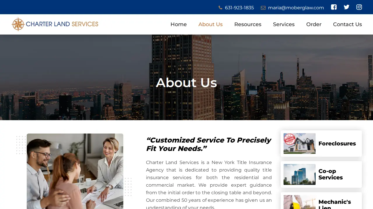 Charter Land Services page