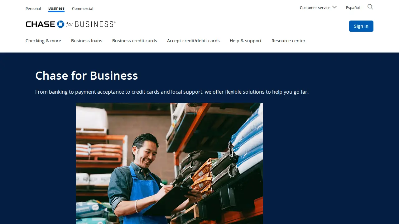 Chase Bank page