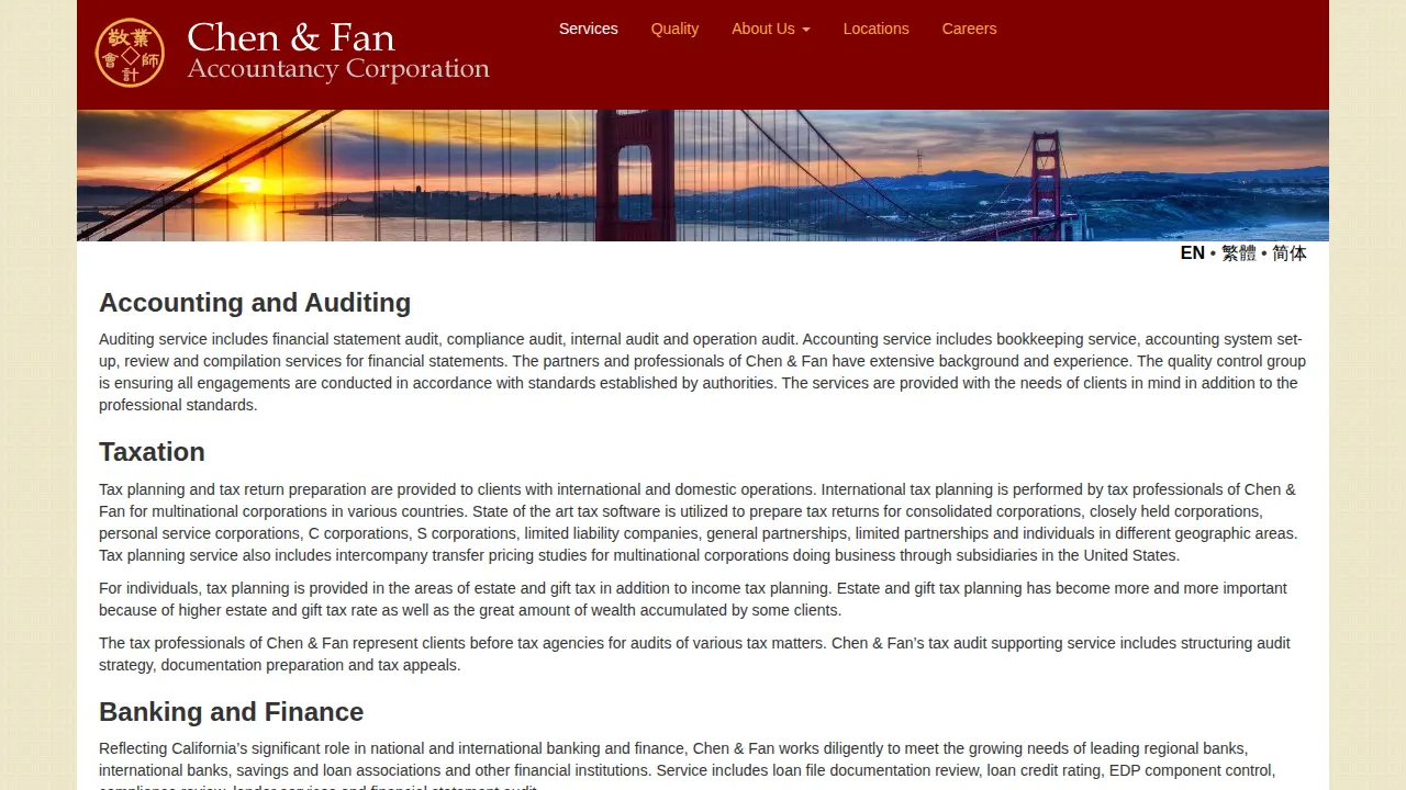 Chen & Fan Accountancy Corporation page