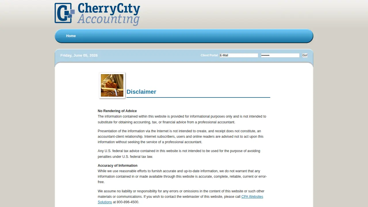 Cherry City Accounting page