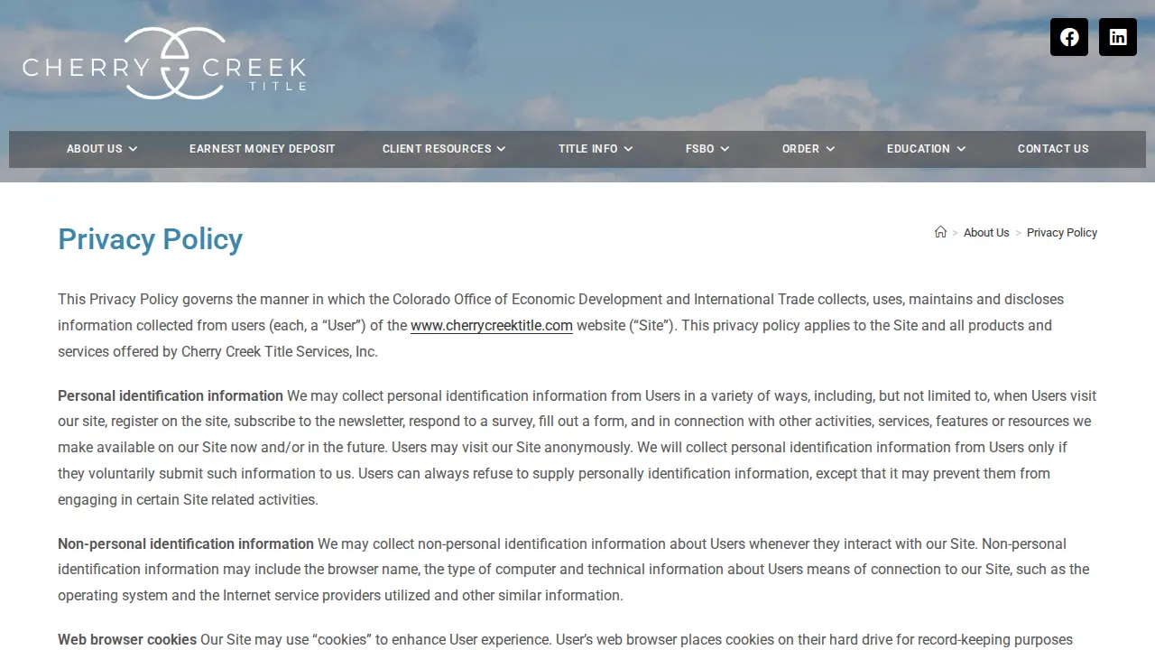 Cherry Creek Title Services, Inc. page