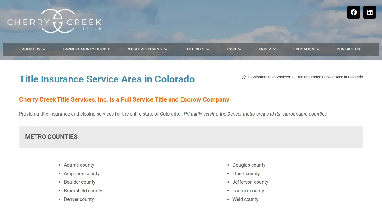 Cherry Creek Title Services, Inc. page