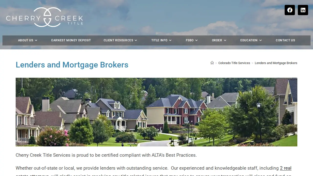 Cherry Creek Title Services, Inc. page