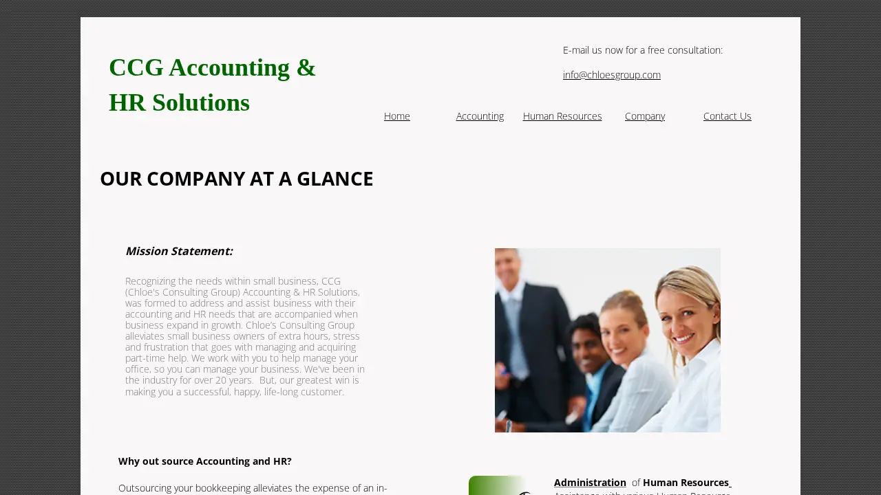 CCG Accounting & HR Solutions page