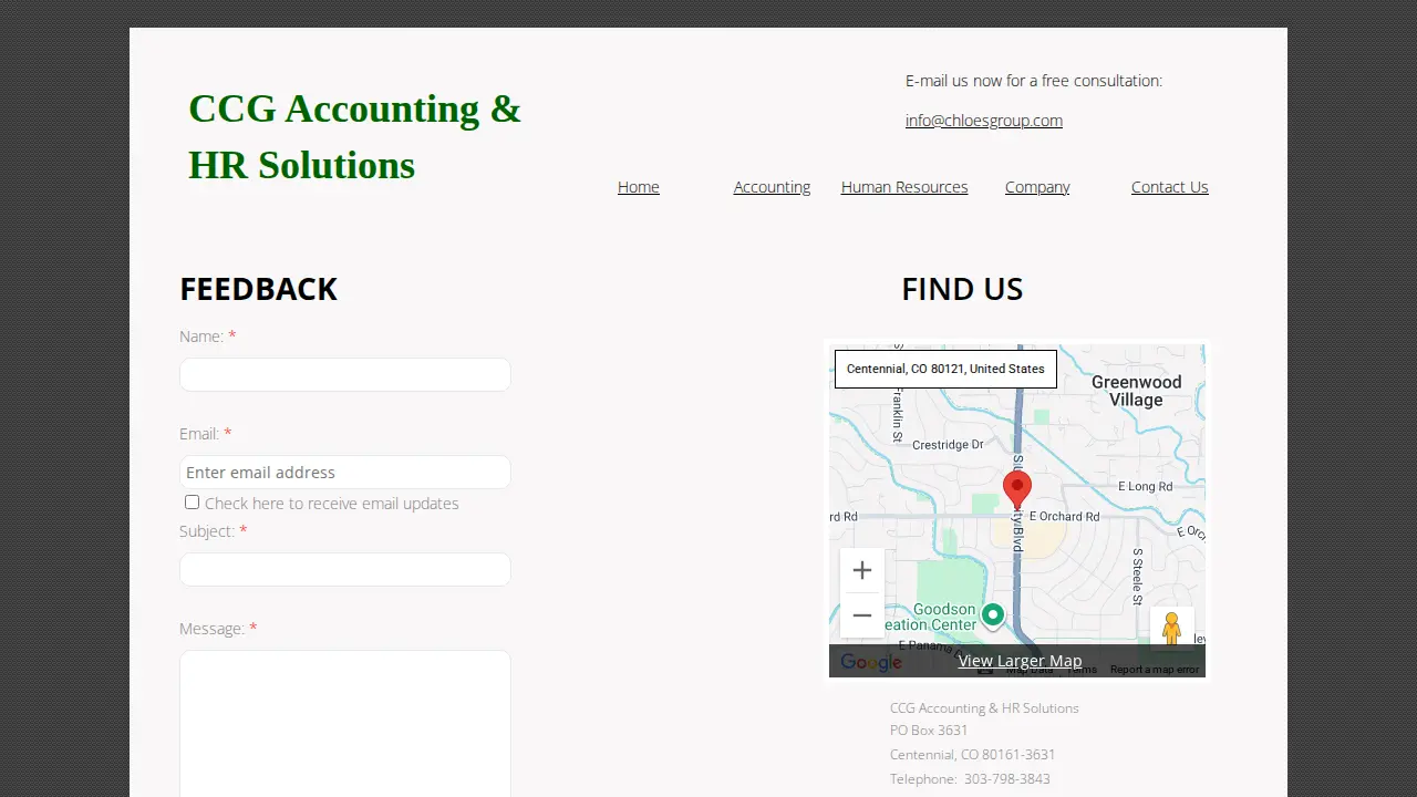 CCG Accounting & HR Solutions page