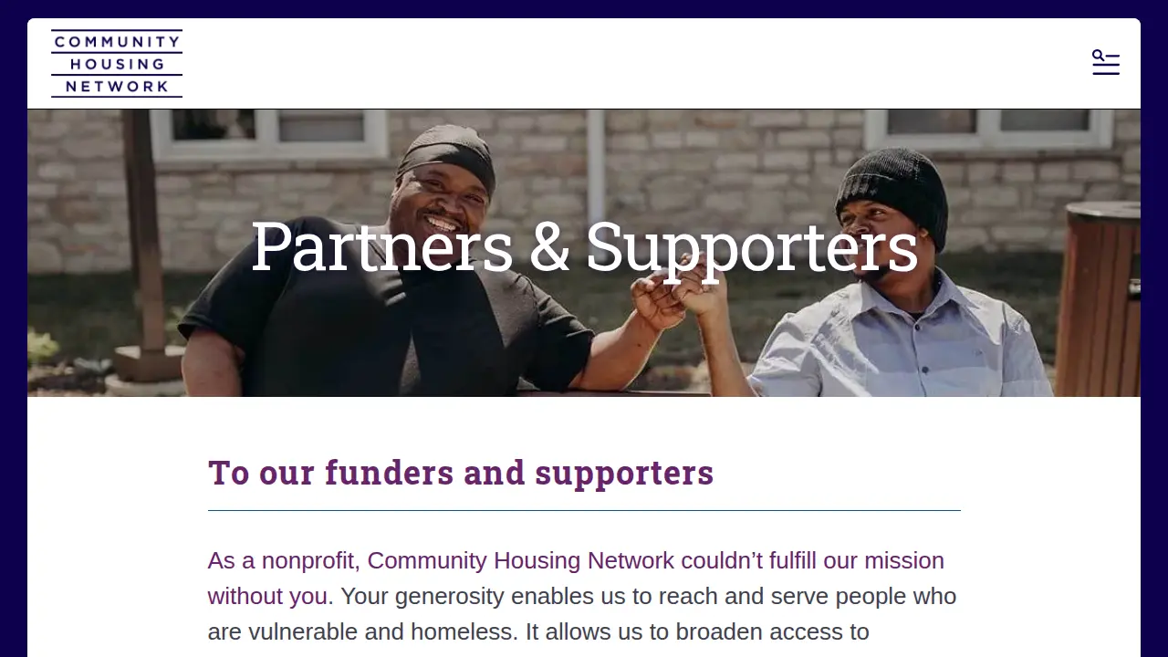 Community Housing Network page