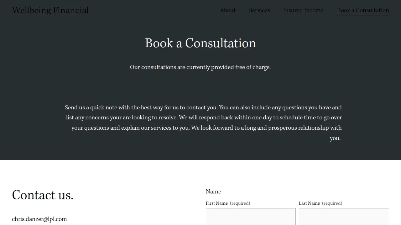Wellbeing Financial page