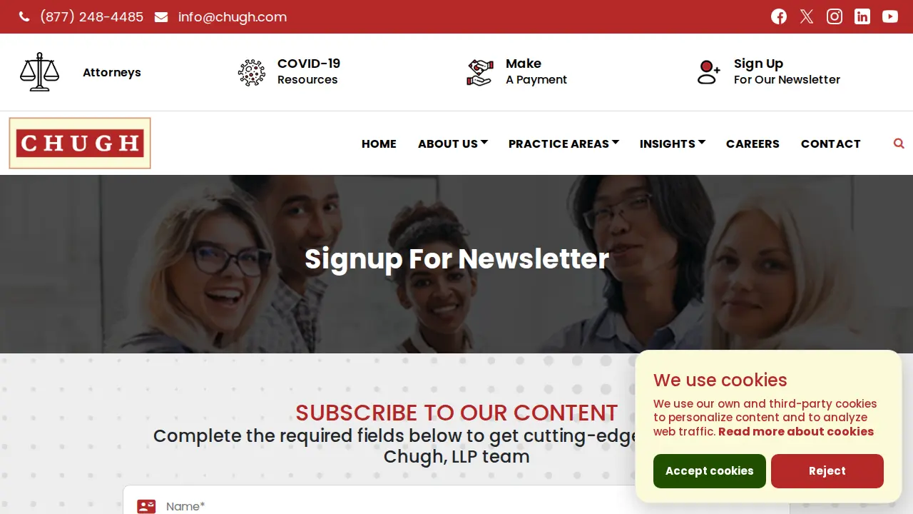 Chugh, LLP - Attorneys & CPAs page