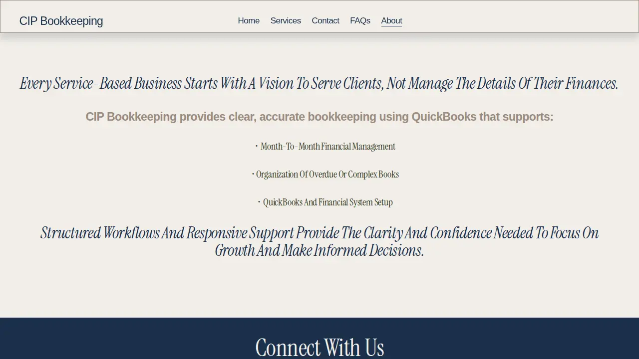 CIP Bookkeeping LLC page