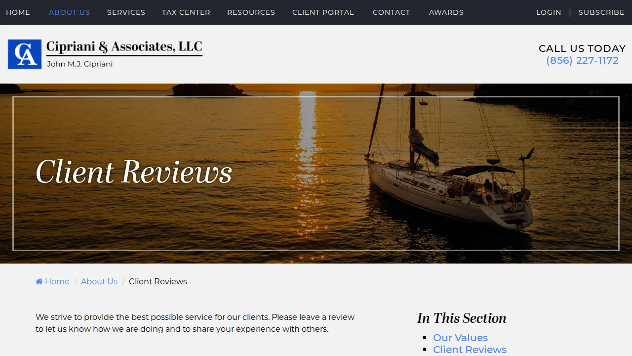John M.J. Cipriani, CPA page