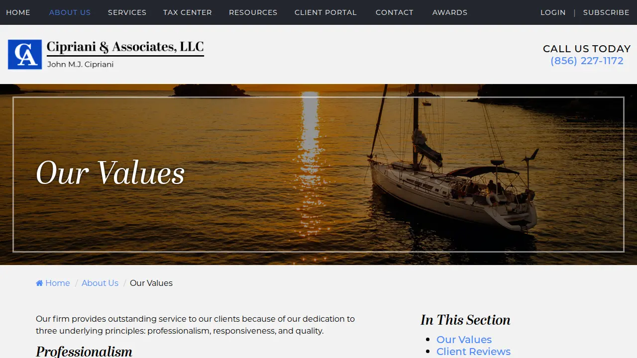 John M.J. Cipriani, CPA page