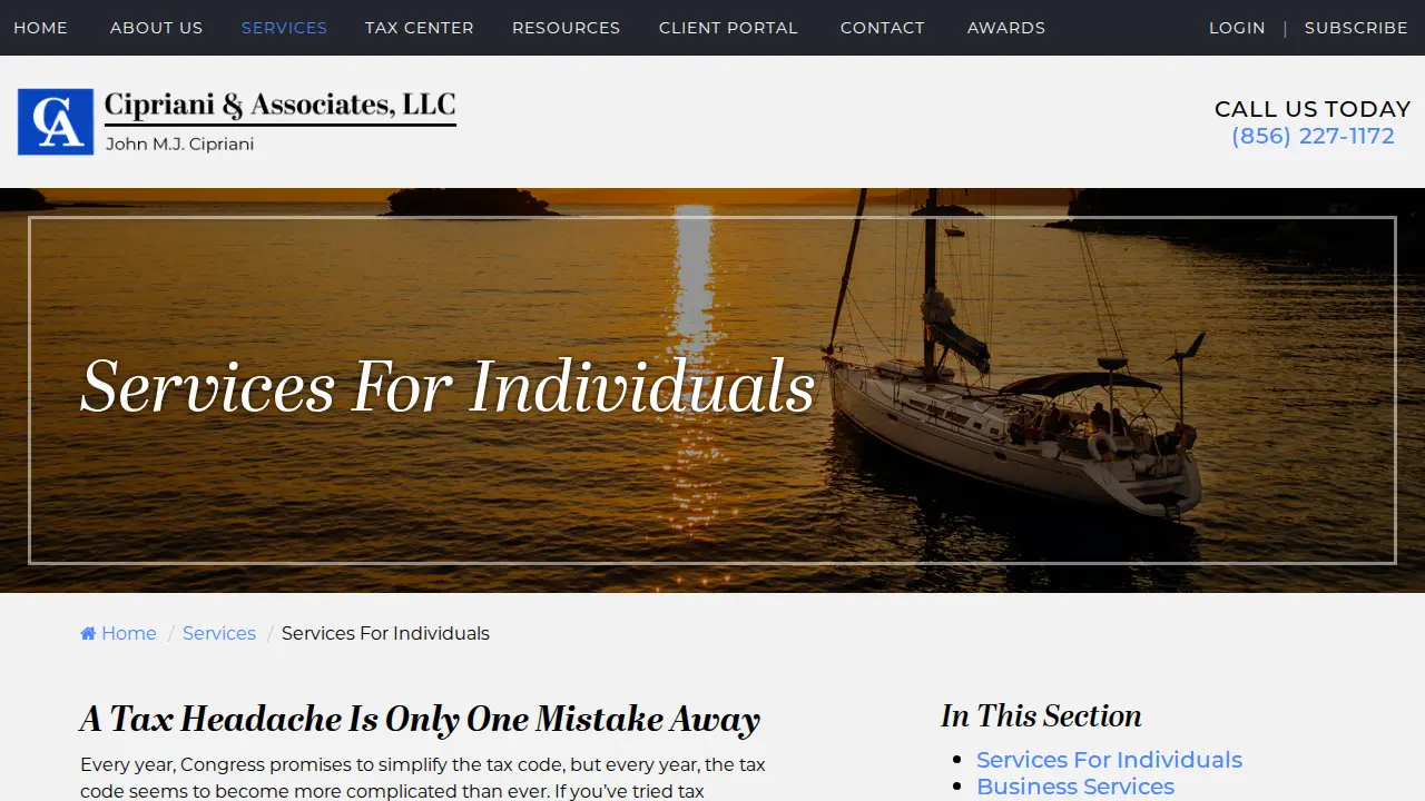 John M.J. Cipriani, CPA page