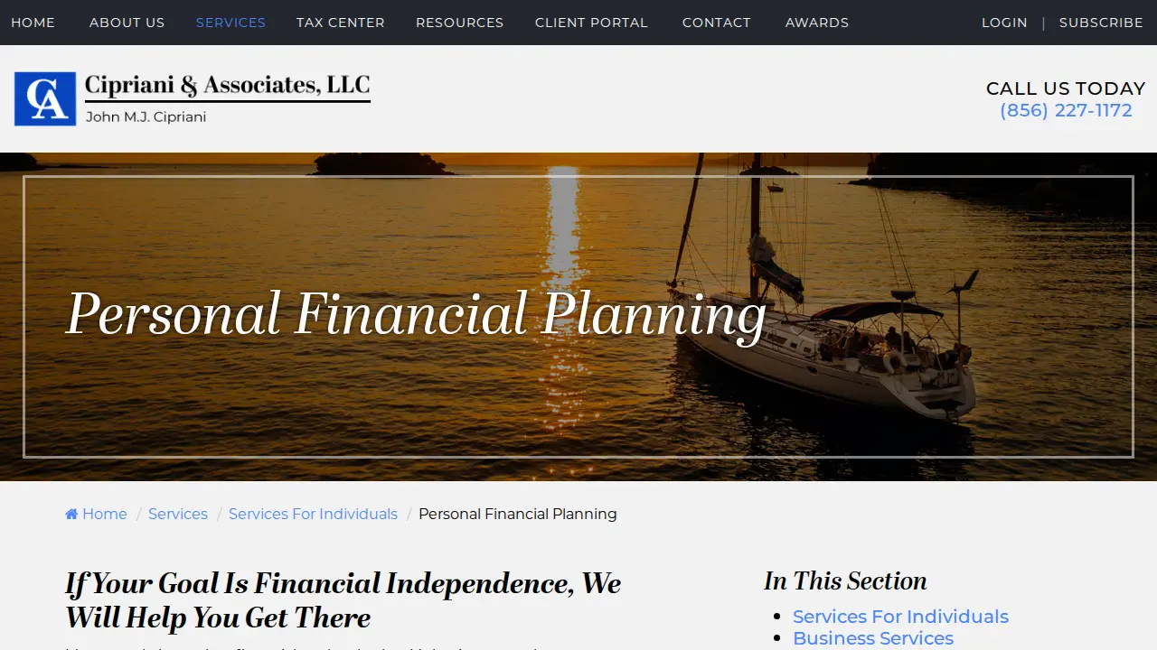 John M.J. Cipriani, CPA page