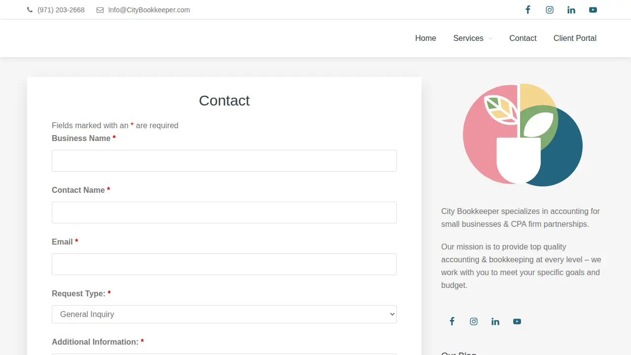City Bookkeeper page