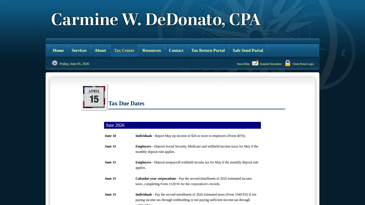 DeDonato Carmine W page