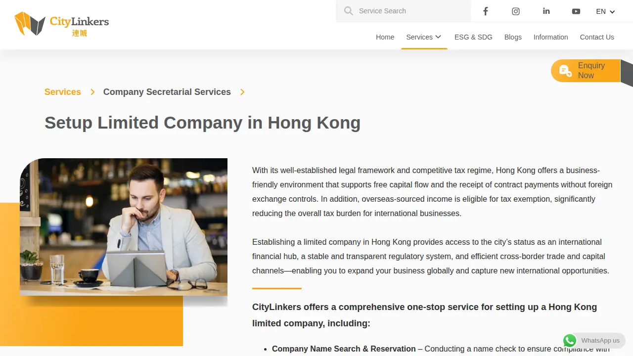 CityLinkers Group - 成立公司, 公司秘書, 會計專業報稅, 開公司銀行戶口, 上市諮詢, 內部監控 page