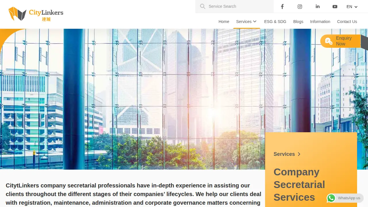 CityLinkers Group - 成立公司, 公司秘書, 會計專業報稅, 開公司銀行戶口, 上市諮詢, 內部監控 page