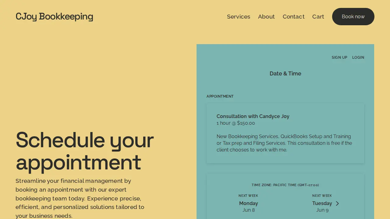 CJoy Bookkeeping page