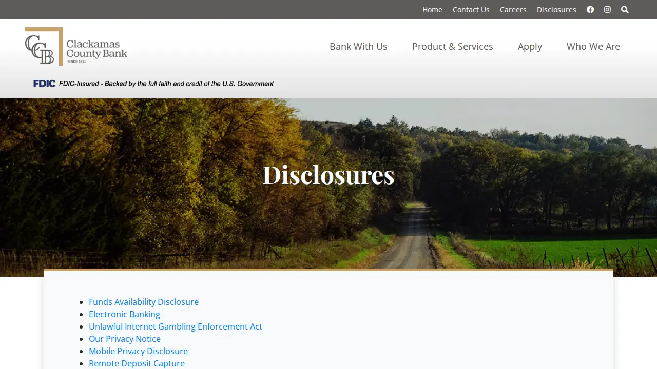 Clackamas County Bank page