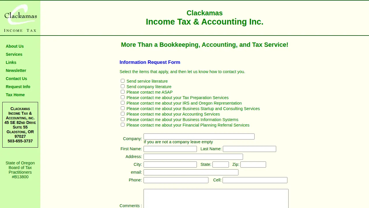 Clackamas Income Tax & Accounting Inc page