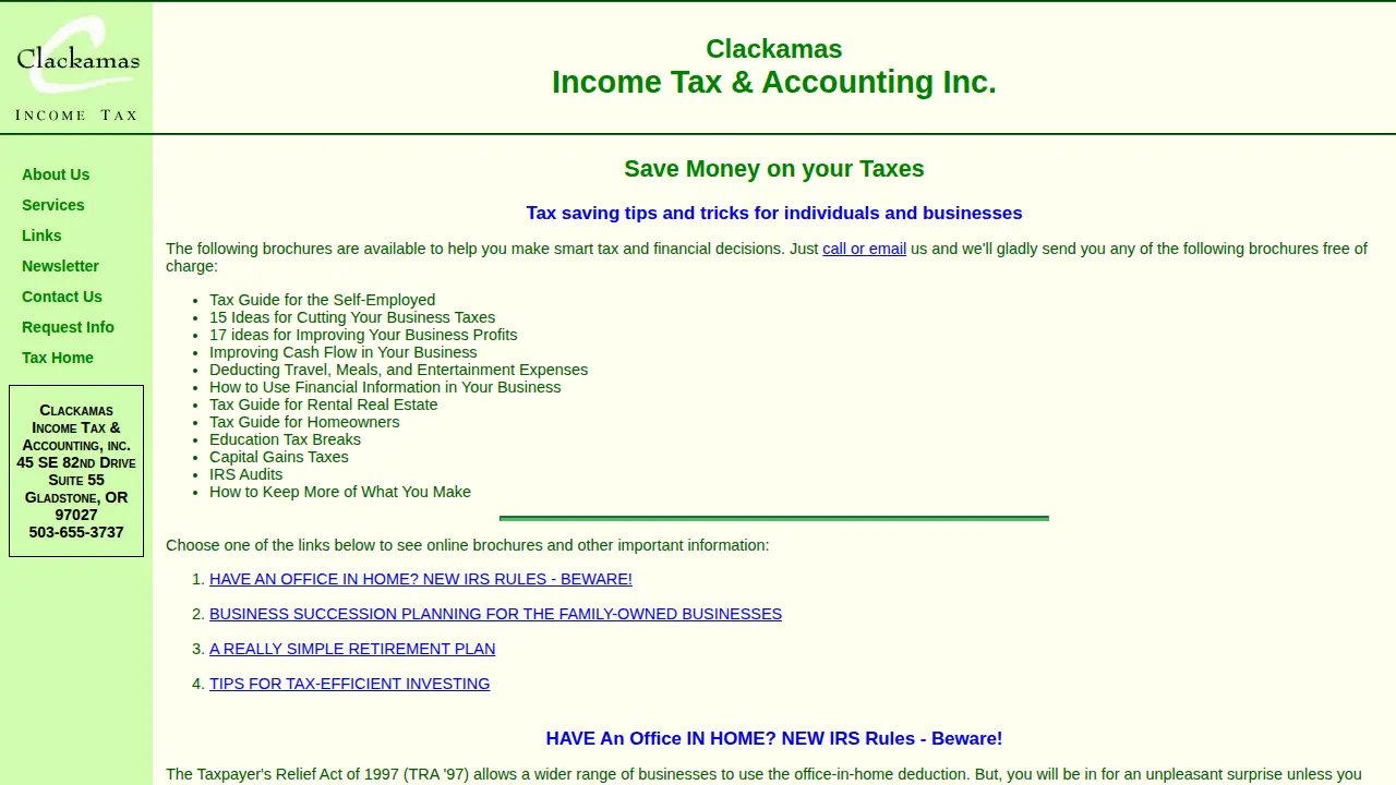 Clackamas Income Tax & Accounting Inc page