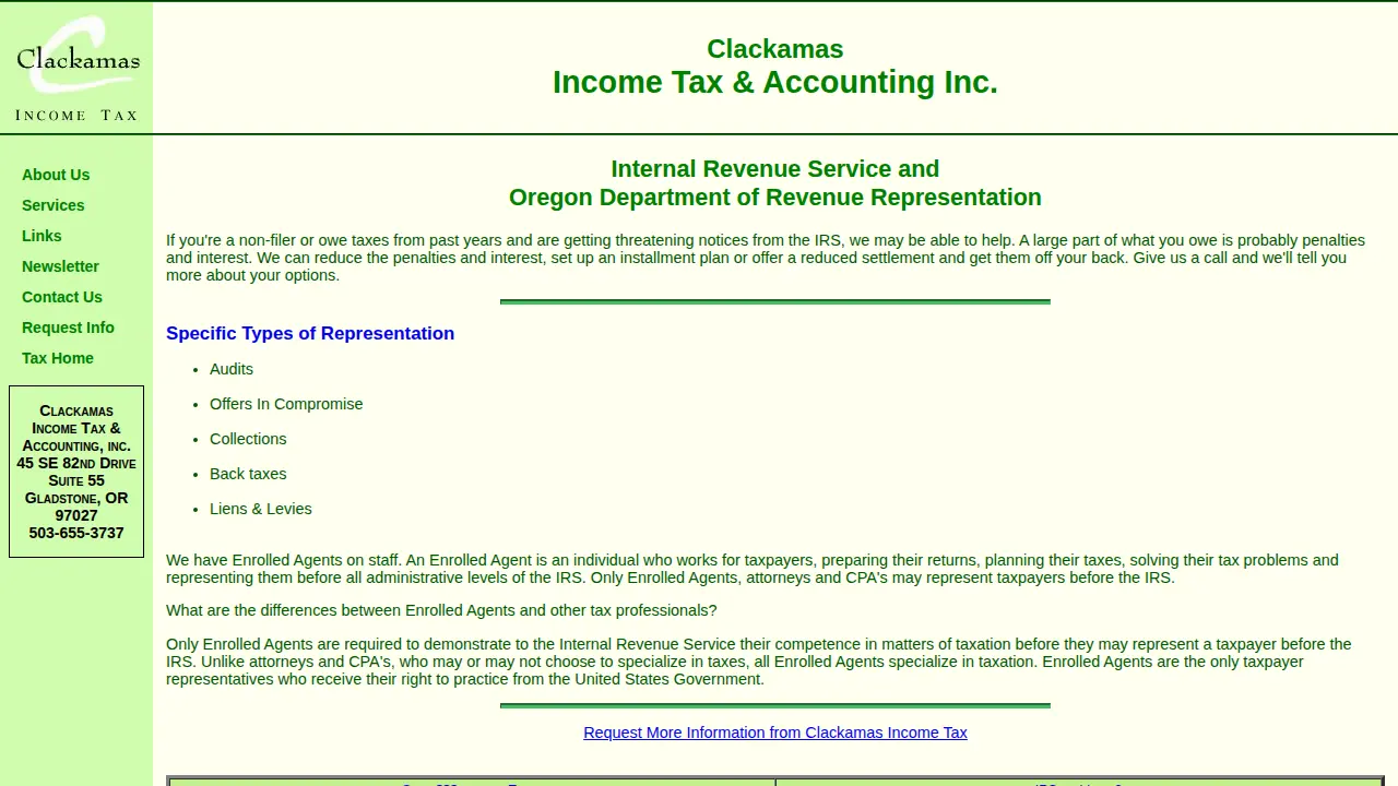 Clackamas Income Tax & Accounting Inc page
