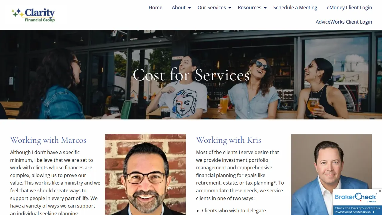 Clarity Financial Group page