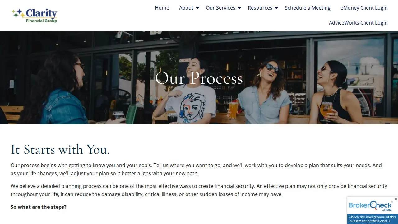 Clarity Financial Group page