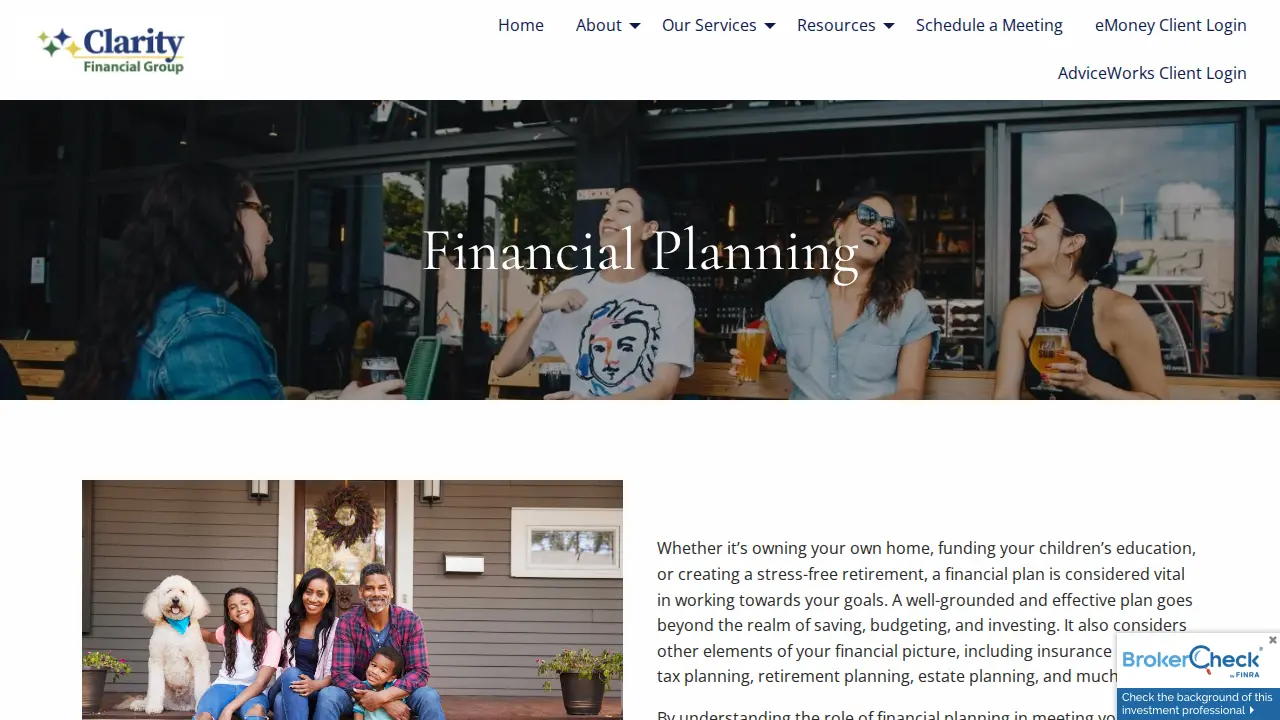 Clarity Financial Group page