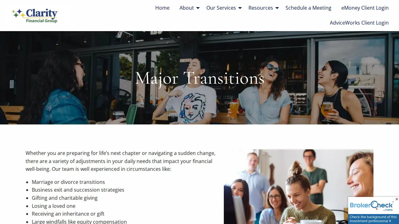 Clarity Financial Group page