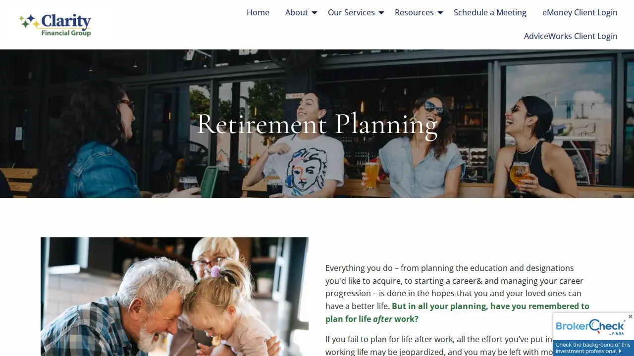 Clarity Financial Group page