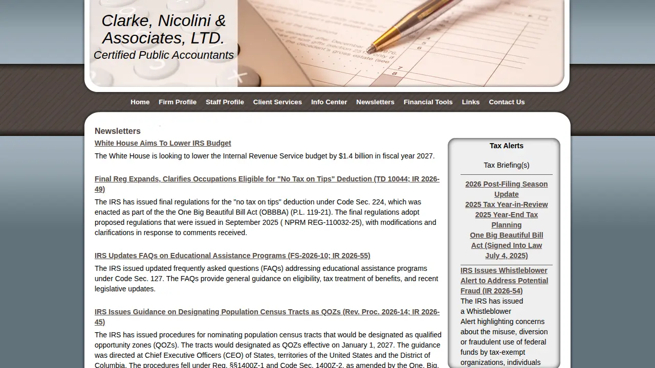 Clarke Nicolini & Associates page