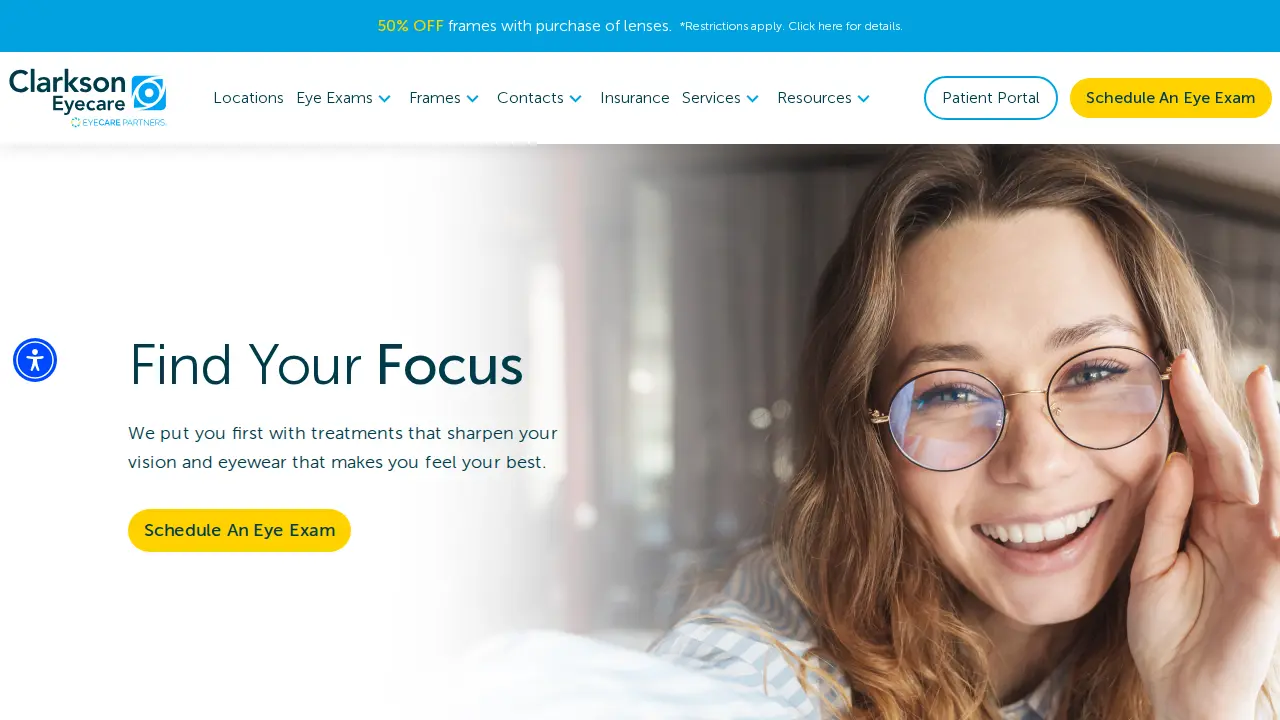 Clarkson Eyecare page