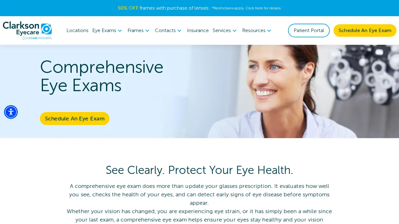 Clarkson Eyecare page