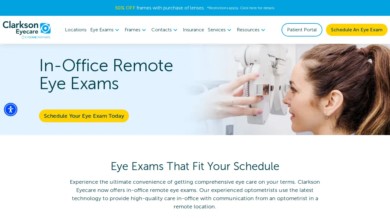 Clarkson Eyecare page